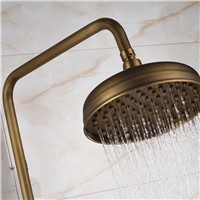 Rainfall 8&amp;amp;quot; Showerhead Antique Brass Bath &amp;amp;amp; Shower Faucets Thermostatic with Tub Filler and Heandshower Faucets