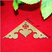 Brass Furniture Corners Triangle Fillet Gift Upscale Decorative Sheet Copper Purses Gusset,Anceient Flower Heart Corner,58mm