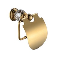 Hotel Home Luxury gold clour bathroom solid brass Crystal Toilet Paper Holders Wall Mounted