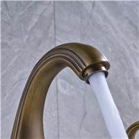 New Arrival High Quality Bathroom Basin Faucet Two Handles Antique Brass Water Taps