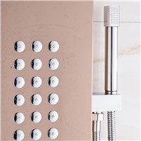 Rose Gold Rainfall &amp;amp;amp; Waterfall Shower Head Shower Panel Bathroom Shower Faucet With Hand Shower Wall Mounted