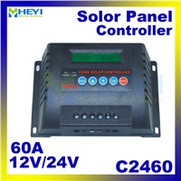 C2460-60 Solar Controllers 60A 12/24V solar controller pwm real-time LCD parameters adjustable unique anti-reverse protection