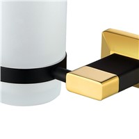 Luxury gold and black brass copper bathroom Toilet Toothbrush cup  Bathroom accessories hardware