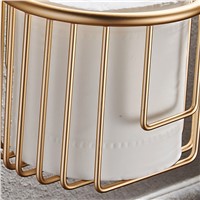 FLG Wall Mounted Bathroom Toilet Paper Roll Holder Space Aluminum Gold toilet paper holder Bathroom Accessories