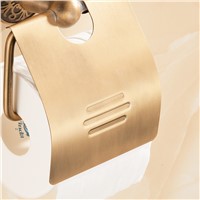 FLG Toliet Roll Holder Space Aluminum Toilet Paper Holder Antique Brass Paper Holders Bathroom Accessories