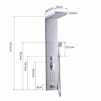 Fapully Shower Wall Panels Brushed Nickel Rain Waterfall Shower Panel Wall Mounted Massage System Handshower Shower Column Set
