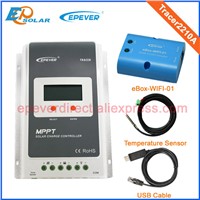 MPPT 20A solar controller with wifi function Tracer2210A temperature sensor and USB connect the personal computer
