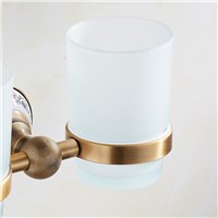 FLG Antique Bathroom Cup Holder Tooth Brush Tumbler Holder Space Aluminum Wall Mounted Bathroom Accessories
