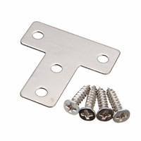 Mayitr 4pcs Stainless Steel Flat T Shape Tee Repair Plate Bracket Corner Brace 40/60mm