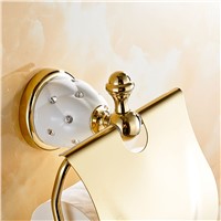 Gold Toilet Paper Holder with diamond,Roll Holder,Tissue Holder,Solid Brass -Bathroom Accessories Products