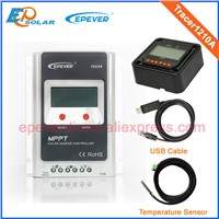 MPPT EPsolar 10A solar controller Tracer1210A with black MT50 remote meter USB+temperature sensor