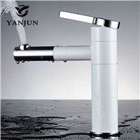 Yanjun Countertop Swivel Spout Brass White Painting Bathroom Faucet Vanity Vessel Sinks Mixer Cold And Hot Water Tap YJ-6678