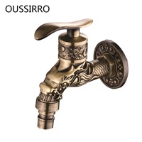 Tradition Wall Mount Bronze Basin Faucets Single Hole Faucet Washing Machine Faucet Toilet Tap Waterfall Faucet Bathroom G1/2