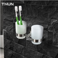 THUN 304 Stainless Steel Cup Holder Glass Cups Bathroom Accessories Toothbrush Tooth Cup Round Holder