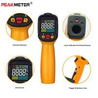 PEAKMETER PM6530C Non-contact Digital Infrared Thermometer Temperature Gun LED Screen colorful display Industrial/Home Multi Use