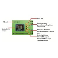 MPPT-7210A Solar Panel Battery Regulator Charge Controller With LCD Color Display 48V 10A With DC-DC Boost Charge Function