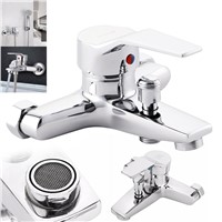 Brass Chrome Bathroom Tub Shower Faucet Cold and Hot Water Shower Tap Wall Mounted Bath Valve Mixer Tap Bathroom Faucet