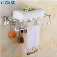 Ulgksd Luxury Bathroom Accessories Set Stainless Steel Towel Hanger Bath Towel Rack Wall Mounted Towel Holders Clothes Hooks