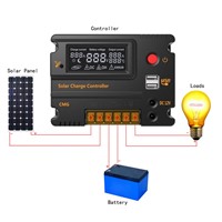 2017 New 10A 12V/24V LCD Dual-way WPC Solar Controller Photovoltaic Solar Panel Switch Solar Controller Temperature Compensation