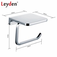 Leyden Stainless Steel Polished Chrome Wall Mount Toilet Paper Holder with Mobile Phone Shelf Toilet Roll Bathroom Paper Holder