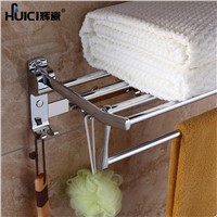 HUICI  50CM Stainless Steel Chrome Towel Racks Movable Bath Towel Holder Towel Racks Brand Bathroom Accessories