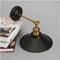 Black ls011 Retro Vintage Antique Industrial Bowl Sconce Loft Rustic Iron Material Wall Light Bulb Lampshade Holder