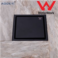 New Stainless Steel Shower Drain Black Bathroom Floor Drain Tile Insert Square Anti-odor Floor Waste Grates 150X150 Black