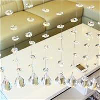 50PCS 14mm Crystal Glass Prisms Octagonal Beads Pendant Decoration Lamp Glass Chandelier Parts