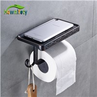 Oil Rubbed Bronze Solid Brass Bathroom Toilet Paper Holder Bathroom Tissue Accessories with Phone Holder