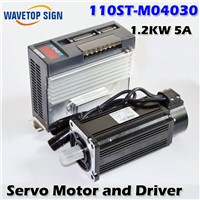 AC Servo Motor 3000RPM Single-Phase 110ST-M04030 1.2KW 5A  AC Servo Motor + Servo Motor Driver.