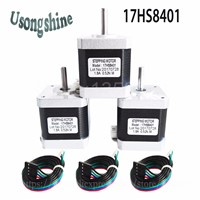 3pcs/lot 17HS8401 4-lead Nema17 Stepper Motor 42 motor 17HS8401 1.8A CE ROSH CNC Laser for 3D printer with wire