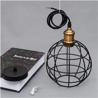 Retro Vintage Edison Pendant Light Bulb Iron Guard Wire Cage Ceiling Hanging Light Fitting Bar Cafe Lampshade DIY Lamp Base