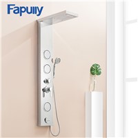 Fapully Rain Waterfall Shower Panel Body Massage Jets Shower Faucet Column with Handshower