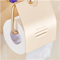 Fapully Gold Paper Holder Luxury Crystal Aluminum Roll Holder Bathroom Accessories Bath Hardware