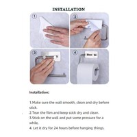 Self Adhesive Toilet Paper Holder SUS 304 Stainless Steel Tissue Roll Hanger No Drill  Heavy Duty Waterproof Modern Wall Mounted