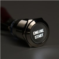 New 12V 19mm Waterproof Car Metal Momentary Engine Start Push Button Switch LED