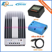 12v 24v auto work mppt solar power bank controller Tracer4215BN EPEVER bluetooth function temperature sensor and MT50 meter