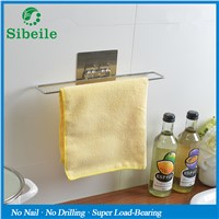 SBLE Stainless Steel Door Hanging towel rack holder cloth shelf Bathroom Kitchen Accessories Towel Bars Hanger Chromed