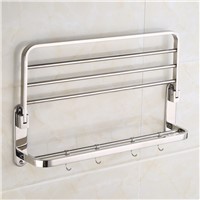 AUSWIND Modern sliver polish Folding towel rack stainless steel hotel towel rack bathroom accessories rack wall mount 60 cm
