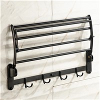 AUSWIND  black antique 60cm Towel rack with towel bar and hooks 304 stainless steel wall mount bathroom hardware 78n