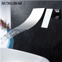 Bathroom faucet Waterfall basin faucet Into the wall washbasin water tap Single handle Double hole basin faucet LT-304L