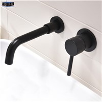 Brass Black Plated Wall Mounted Bathroom Faucet High Quality Rotation Sink Water Mixer