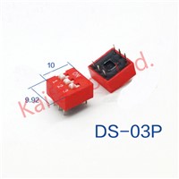 10pcs/lots red Direct dial code switch DIP switch DP-1P/2P/3P/4P/5P/6P/7P/8P/9P/10P 2.54MM DS pitch Side
