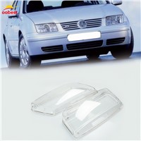 2pcs Left &amp;amp;amp; Right Headlight Headlamp Clear Lenses Shell Lens Clear Cover Lamp Transparent For Volkswagen Bora 99-05 car styling