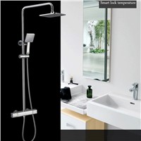 JMKWS Thermostatic Bathroom Shower Set Bathtub Faucet Mixer 38 Degrees Exposed Mixing Valve Brass And ABS Rain Shower Faucets