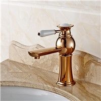 Rose Gold Faucet Luxury Antique Single Handle Polish Chrome Brass Deck Mounted Hotel Bathroom Vanity Toilet Water Basin Tap