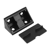 Shelf Cabinet Plastic Right Angle Corner Brace Bracket Black 20pcs