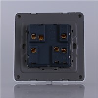 UK Standard 2 gang 2way wall switch and  Galss panel lamp switch 16A push button switch,AC110V~250V light switch
