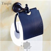 High Quality  Black Antique Decoration Paper roll Holder Brass Toilet Paper Holder Waterproof Bathroom Tissue Box Holder