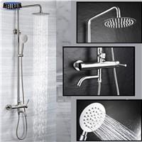 304 Stainless Steel Bathroom Rain Shower Set Out Wall Mounted 8 inch Bath Shower Faucet Quality Brushed Simple Design